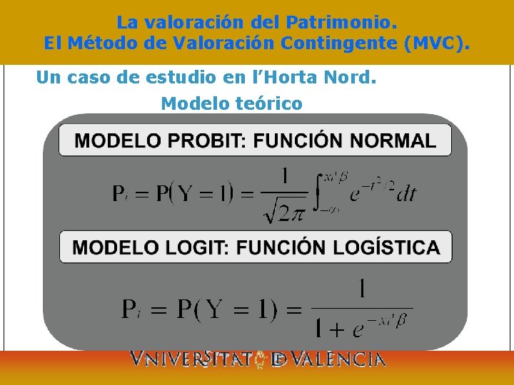 La valoración del Patrimonio. El Método de Valoración Contingente (MVC). Un caso de estudio