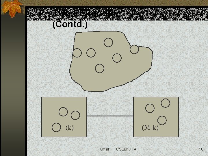 Two PE model (Contd. ) (k) (M-k) Kumar CSE@UTA 10 