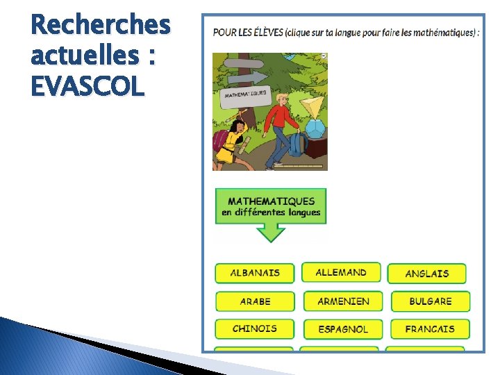 Recherches actuelles : EVASCOL 