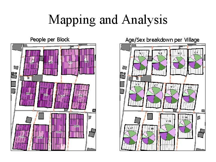 Mapping and Analysis People per Block Age/Sex breakdown per Village 