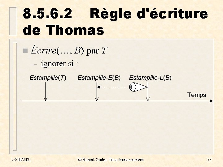 8. 5. 6. 2 Règle d'écriture de Thomas n Écrire(…, B) par T –