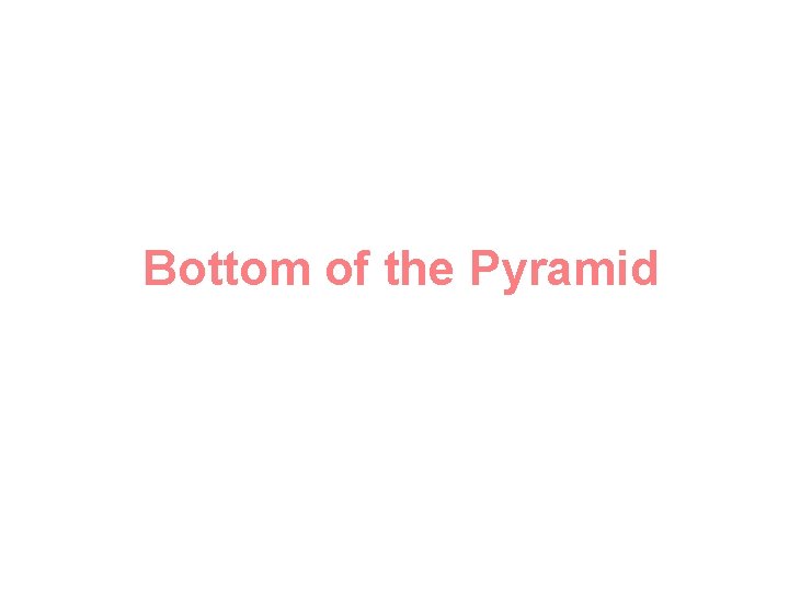 Bottom of the Pyramid 
