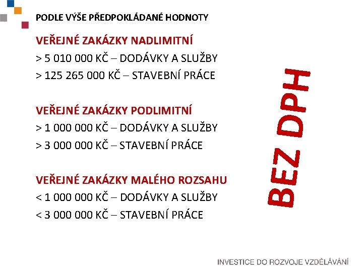 VEŘEJNÉ ZAKÁZKY NADLIMITNÍ > 5 010 000 KČ – DODÁVKY A SLUŽBY > 125