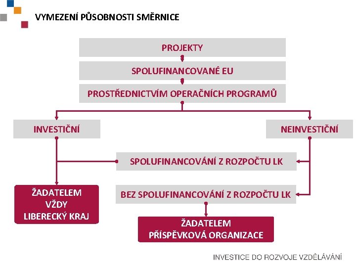 VYMEZENÍ PŮSOBNOSTI SMĚRNICE PROJEKTY SPOLUFINANCOVANÉ EU PROSTŘEDNICTVÍM OPERAČNÍCH PROGRAMŮ INVESTIČNÍ NEINVESTIČNÍ SPOLUFINANCOVÁNÍ Z ROZPOČTU