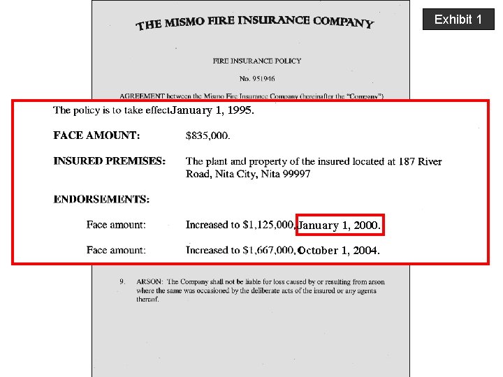 Exhibit 1 January 1, 1995. January 1, 2000. October 1, 2004. 