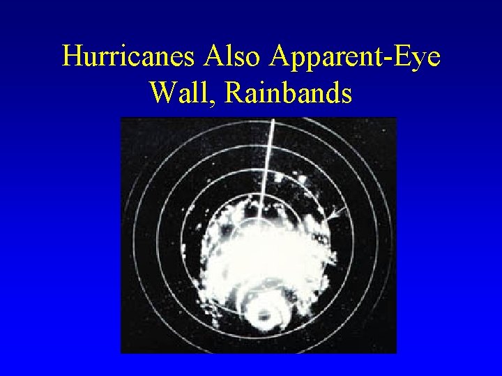 Hurricanes Also Apparent-Eye Wall, Rainbands 