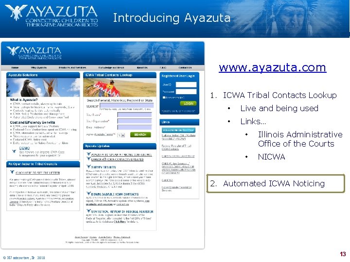 Introducing Ayazuta www. ayazuta. com 1. ICWA Tribal Contacts Lookup • Live and being