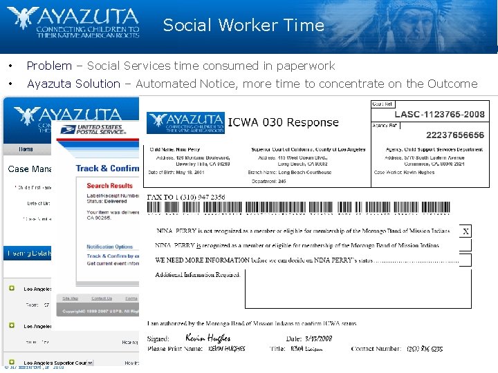 Social Worker Time • Problem – Social Services time consumed in paperwork • Ayazuta