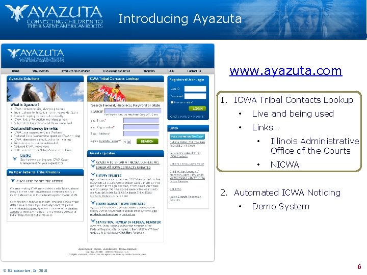 Introducing Ayazuta www. ayazuta. com 1. ICWA Tribal Contacts Lookup • Live and being