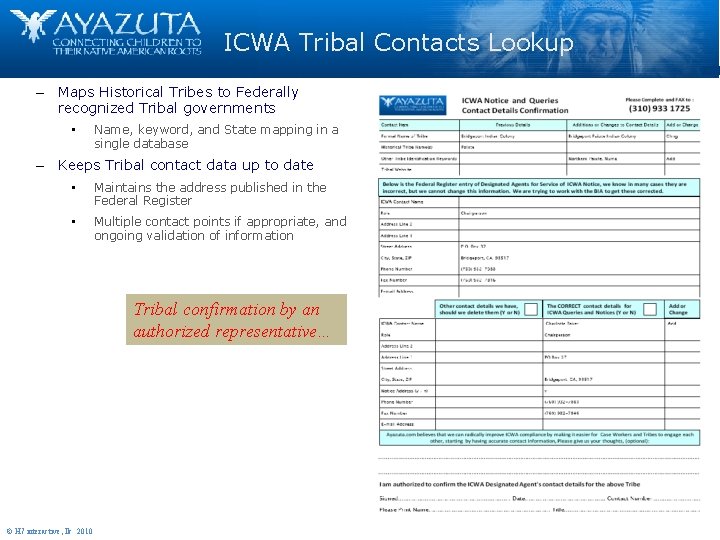 ICWA Tribal Contacts Lookup – Maps Historical Tribes to Federally recognized Tribal governments •