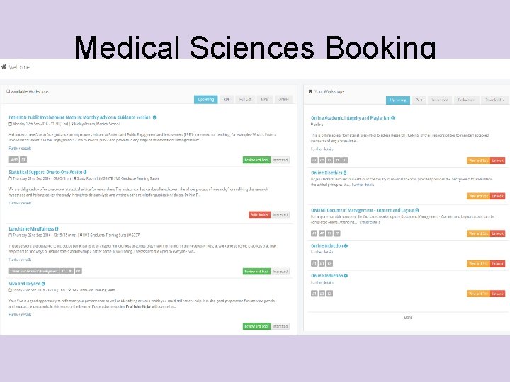 Medical Sciences Booking 