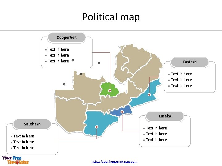 Political map Copperbelt Text in here l Eastern Text in here l Lusaka Southern