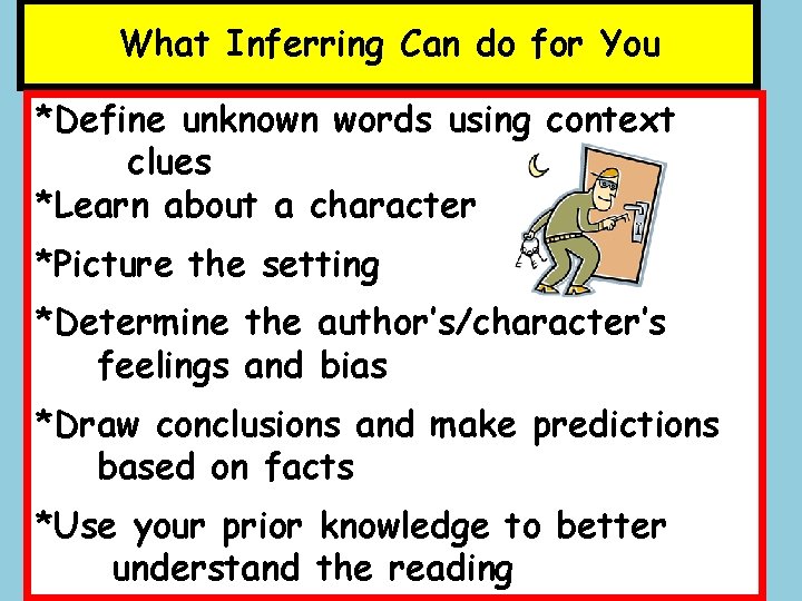 MAKING AN INFERENCE WHEN READING FOR INFORMATION NONFICTION