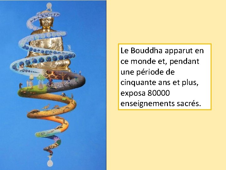 Le Bouddha apparut en ce monde et, pendant une période de cinquante ans et