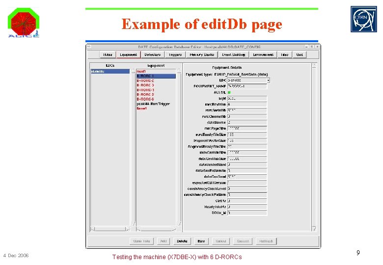 Example of edit. Db page 4 Dec 2006 Testing the machine (X 7 DBE-X)