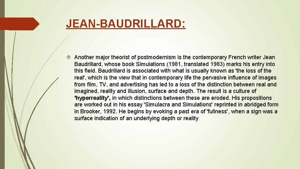POST MODERNISM M S PARAODY FRAGMENTION Blurring Boundaries