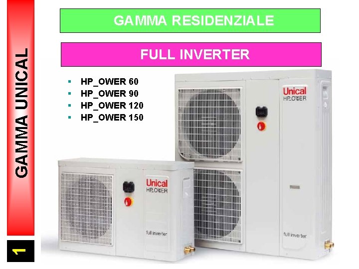 1 GAMMA UNICAL GAMMA RESIDENZIALE FULL INVERTER § § HP_OWER 60 HP_OWER 90 HP_OWER