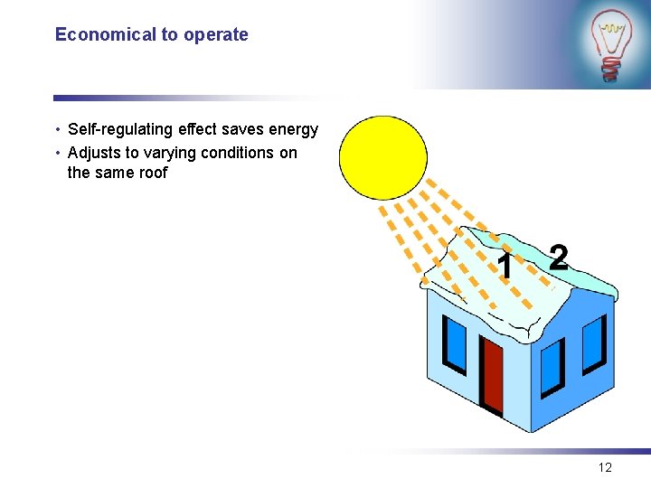 Economical to operate • Self-regulating effect saves energy • Adjusts to varying conditions on