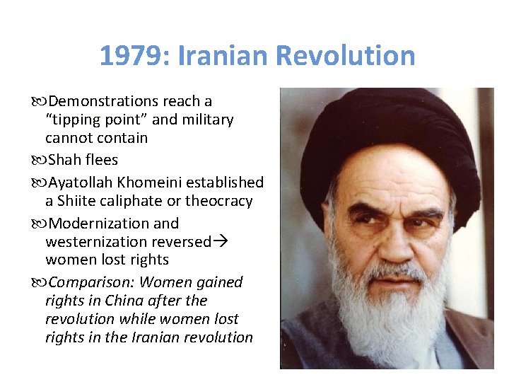 1979: Iranian Revolution Demonstrations reach a “tipping point” point and military cannot contain Shah