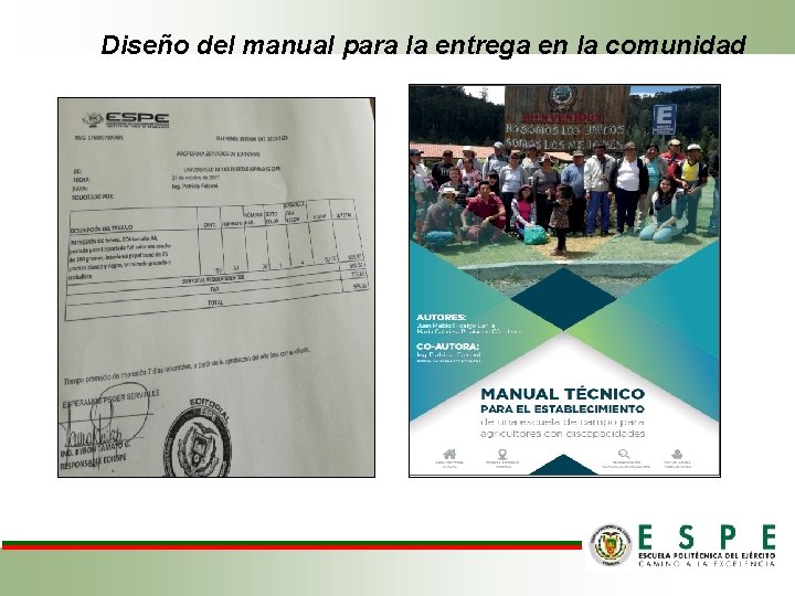 Diseño del manual para la entrega en la comunidad 