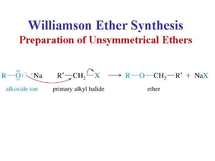 Williamson Ether Synthesis Preparation of Unsymmetrical Ethers 