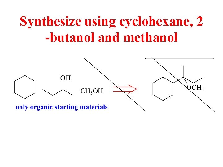 Synthesize using cyclohexane, 2 -butanol and methanol 
