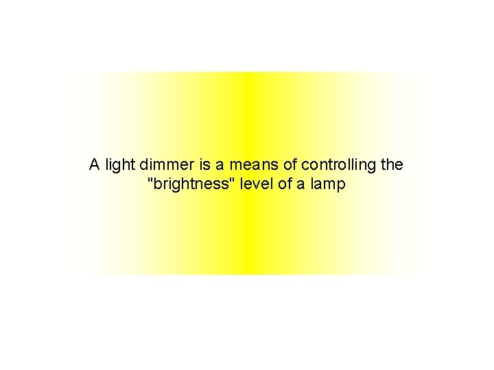 A light dimmer is a means of controlling the "brightness" level of a lamp