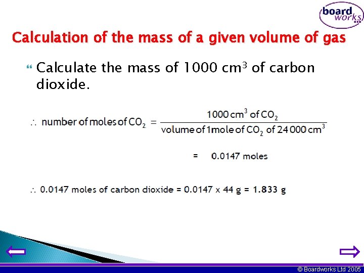 Calculation of the mass of a given volume of gas Calculate the mass of