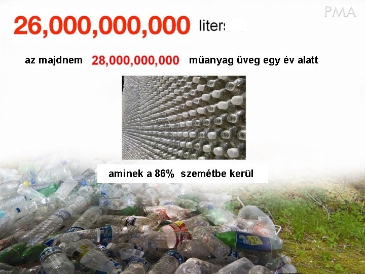az majdnem műanyag űveg egy év alatt aminek a 86% szemétbe kerül 