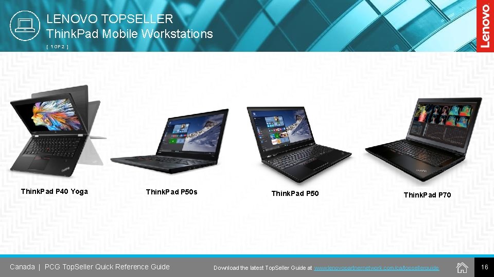 LENOVO TOPSELLER Think. Pad Mobile Workstations [ 1 OF 2 ] Think. Pad P