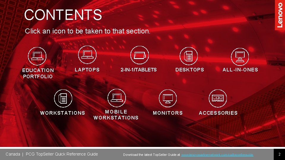 CONTENTS Click an icon to be taken to that section. EDUCATION PORTFOLIO LAPTOPS WORKSTATIONS