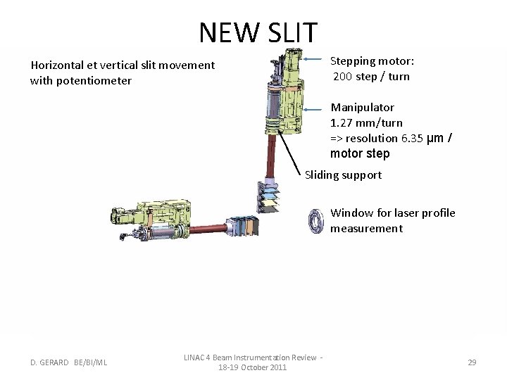 NEW SLIT Stepping motor: 200 step / turn Horizontal et vertical slit movement with