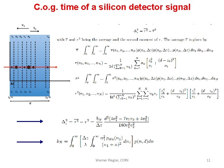C. o. g. time of a silicon detector signal Werner Riegler, CERN 11 