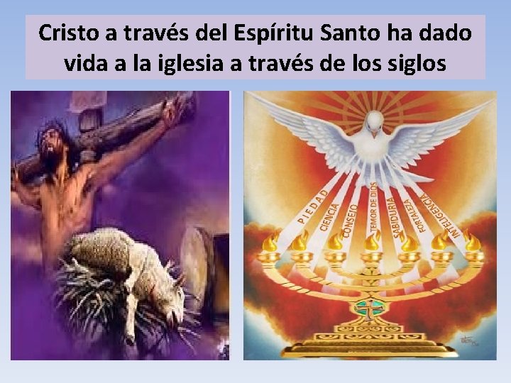 Cristo a través del Espíritu Santo ha dado vida a la iglesia a través