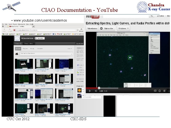 CIAO Documentation - You. Tube • www. youtube. com/user/4 ciaodemos CUC Oct 2012 CXC-SDS