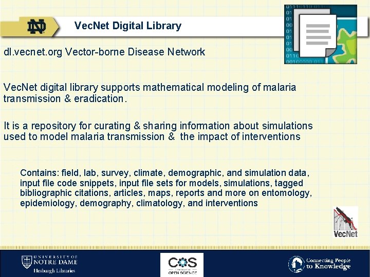 Vec. Net Digital Library dl. vecnet. org Vector-borne Disease Network Vec. Net digital library