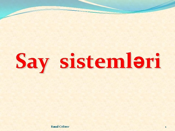 Say sistemləri Ramil Cəfərov 1 