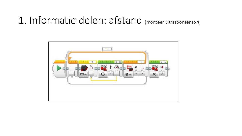 1. Informatie delen: afstand (monteer ultrasoonsensor) 