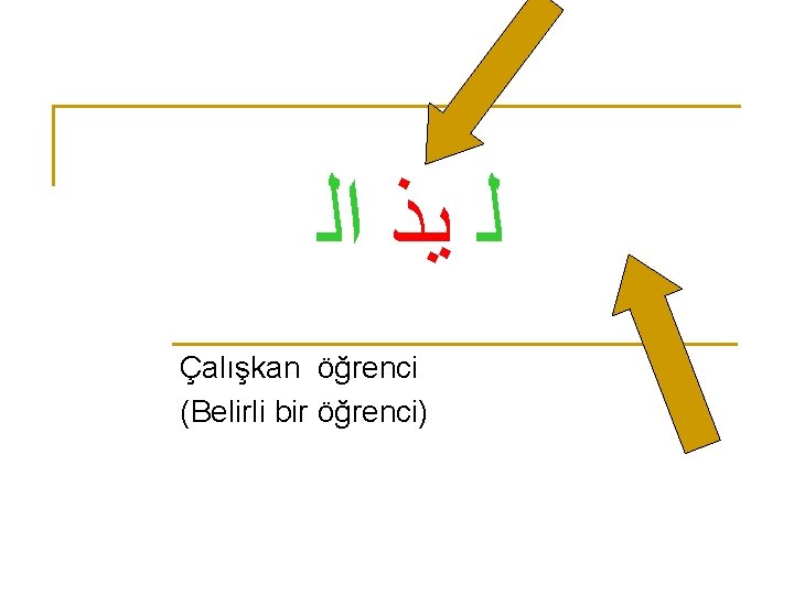  ﻟ ﻳﺬ ﺍﻟ Çalışkan öğrenci (Belirli bir öğrenci) 