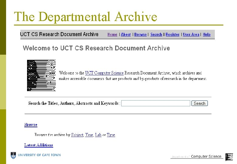 The Departmental Archive 