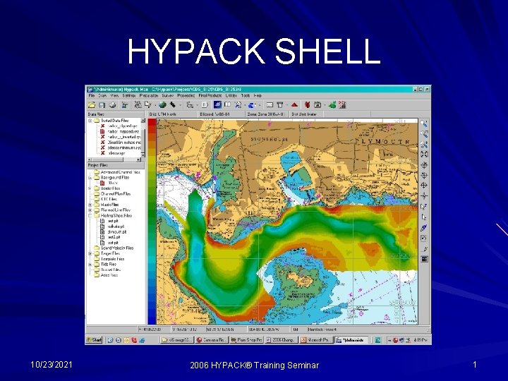 HYPACK SHELL 10/23/2021 2006 HYPACK® Training Seminar 1 