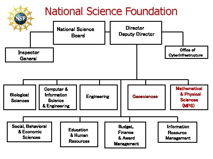 National Science Foundation National Science Board Director Deputy Director Office of Cyber. Infrastructure Inspector National Science Foundation National Science Board Director Deputy Director Office of Cyber. Infrastructure Inspector