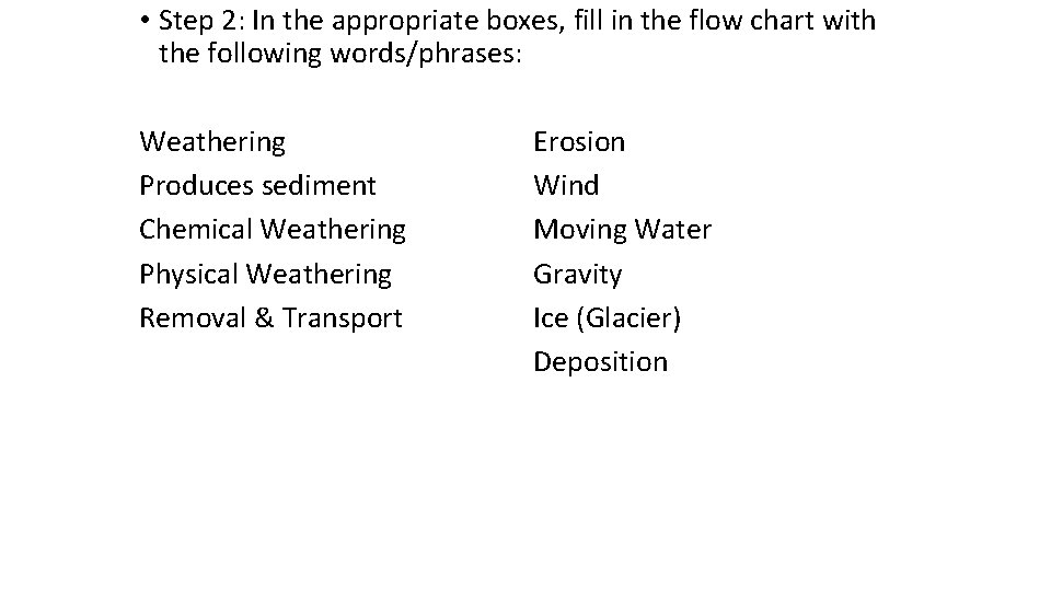  • Step 2: In the appropriate boxes, fill in the flow chart with
