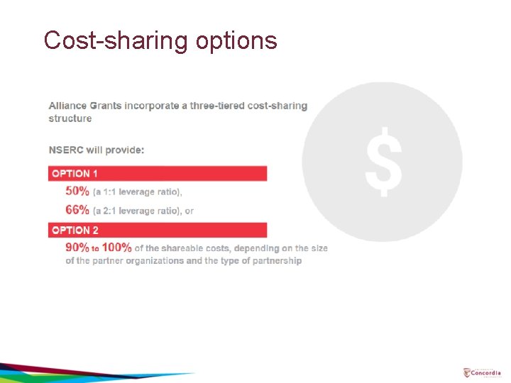 Cost-sharing options 