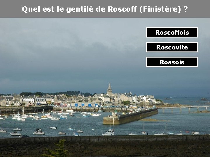 Quel est le gentilé de Roscoff (Finistère) ? Roscoffois Roscovite Rossois 