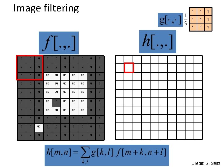 Image filtering 0 0 0 0 0 0 90 90 90 0 0 90