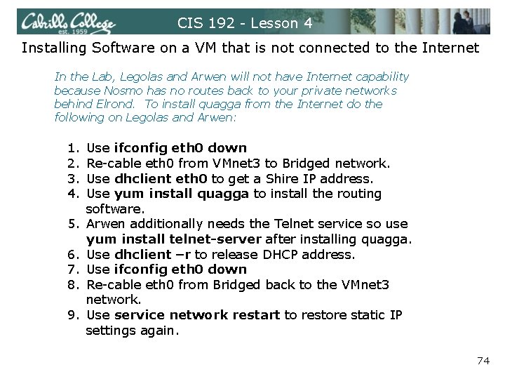 CIS 192 - Lesson 4 Installing Software on a VM that is not connected