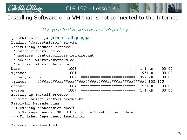 CIS 192 - Lesson 4 Installing Software on a VM that is not connected