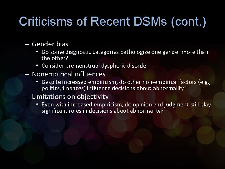 Chapter 7 Diagnosis and Classification Issues Diagnosis and