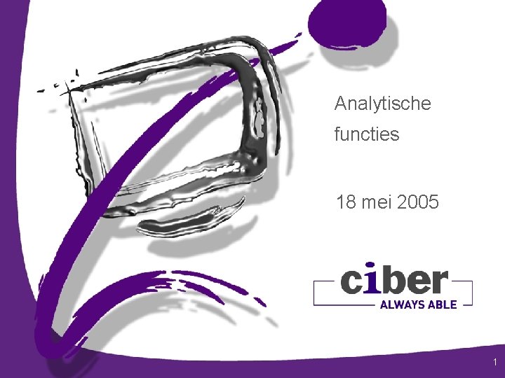 Analytische functies 18 mei 2005 1 